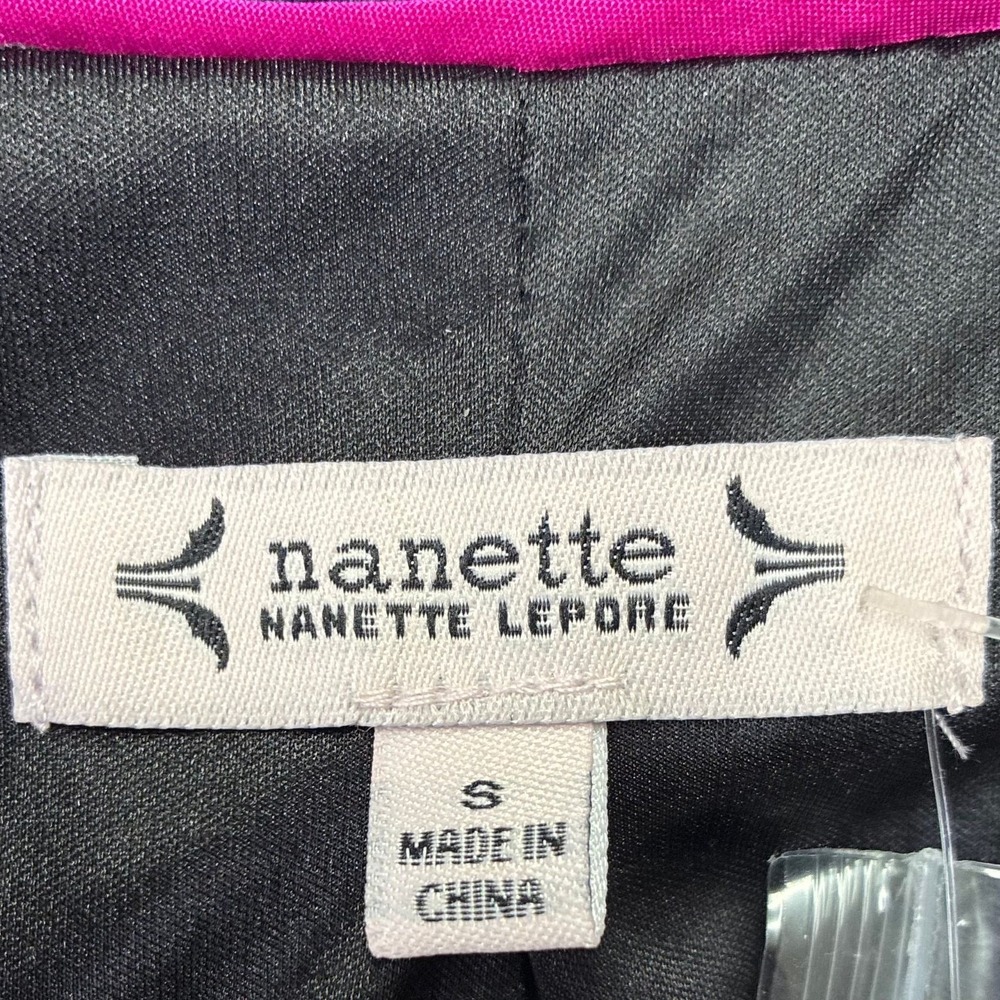Nanette Lepore Sequin Jacket Womens Small Black New Pearl Button Frayed Trim - Picture 3 of 14